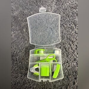 NWT lime green 7 piece mini office desk supply set